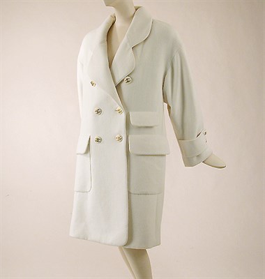 Lot 632 - Chanel Cashmere Coat French, 1980s The double...