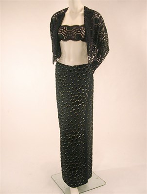 Lot 656 - Black Lace Bra Evening Ensemble Attributed to...