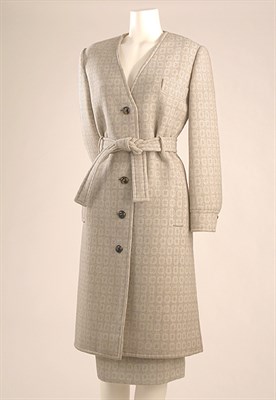 Lot 601 - Valentino Beige and Cream Wool Suit Italian,...