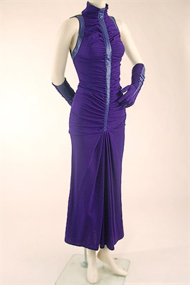 Lot 667 - Jimmy Gamba Purple Gown and Gloves American,...