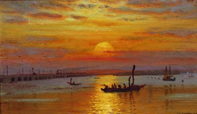 Lot 230 - John Joseph Enneking 1841-1916 THE SETTING SUN...