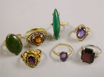 Lot 64 - Seven Assorted Stone Rings