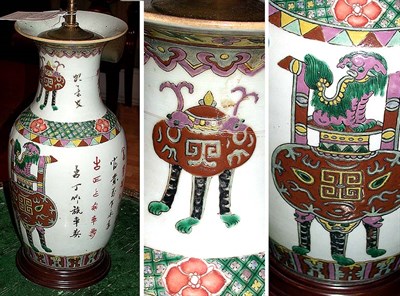 Lot 276 - Pair of Chinese Porcelain Lamps