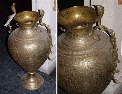 Lot 390 - Two Brass Articles Including an Urn