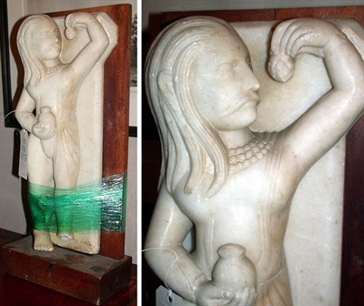 Lot 420 - Pair of Marble Figural Reliefs