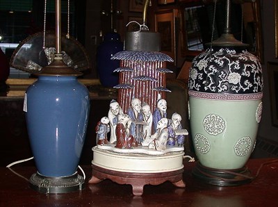 Lot 429 - Group of Three Porcelain Lamps