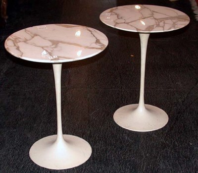 Lot 157 - Pair of Marble and Metal Tulip Side Tables...