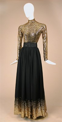 Lot 543 - Norell Black Cashmere Sequin Gown