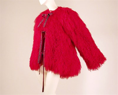 Lot 554 - Geoffrey Beene Red Mongolian Lamb Chubby