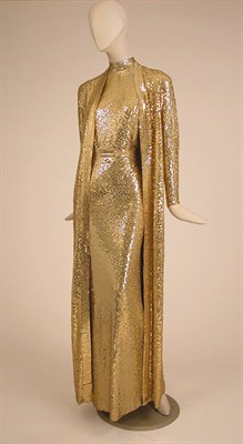 Lot 3502 - Norell Gold Sequin Ensemble