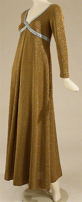 Lot 519 - Rudi Gernreich Gold Lame 'Cross My Heart' Dress