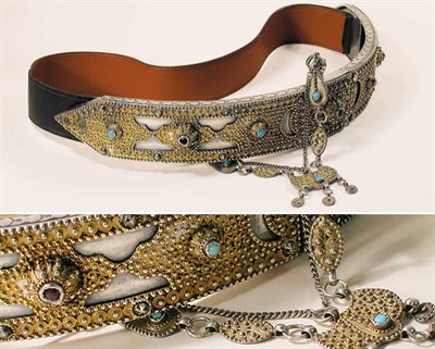 Lot 883 - Unique Ethnic Belt with Hermes Strap