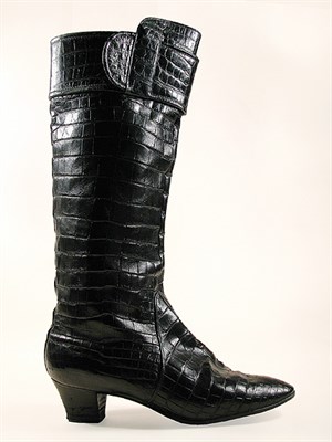 Lot 827 - Roger Vivier for Christian Dior Black Crocodile Boots
