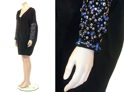 Lot 2061 - Galanos Jewel Encrusted Black Djellaba  Dress