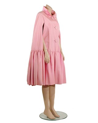 Lot 2033 - Traina-Norell Candy Pink Silk Faille Cape