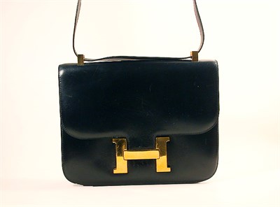 Lot 700 - Hermes Black Leather Constance Handbag With...