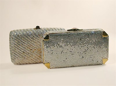 Lot 699 - Two Judith Leiber Clear Rhinestone Minaudieres...
