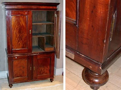 Lot 479 - Late Regency Mahogany Linen Press