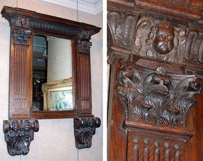 Lot 549 - Continental Oak Mirror