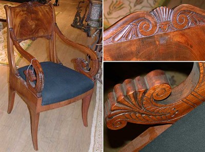 Lot 277 - Russian Mahogany Armchair