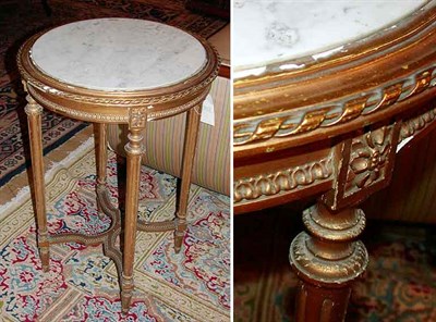 Lot 383 - Louis XVI Style Marble Top Gilt Decorated...