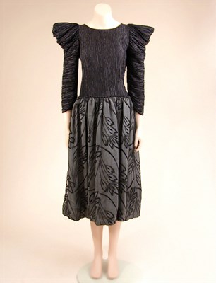 Lot 787 - Mary McFadden Black Pleated Gown with Bubble Skirt
