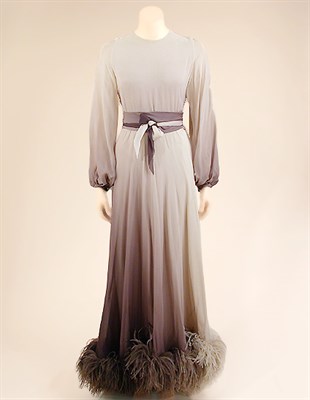 Lot 786 - Givenchy Cream and Lilac Evening Gown