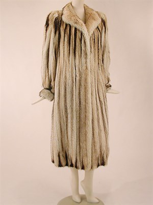 Lot 675 - Fitch Fur Coat With collar and cuffs, calf...