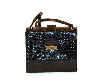 Lot 2295 - Kleinberg Sherrill Black Alligator Handbag Of...