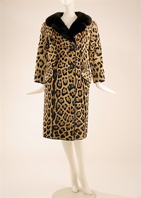 Lot 495 - Revillon Leopard Skin Coat with Mink Collar