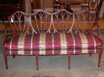 Lot 436 - Regency Style Upholstered Mahogany Chair Back...