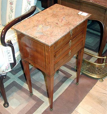 Lot 127 - Louis XVI Style Marble Top Fruitwood Table en...