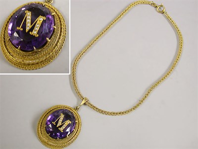 Lot 160 - Amethyst Pendant and Chain