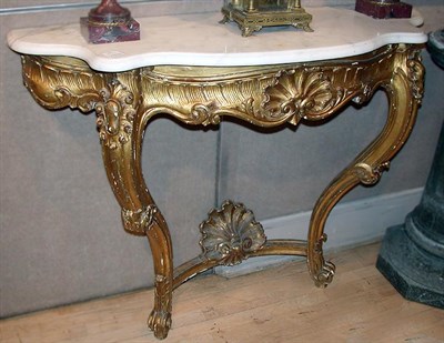 Lot 315 - Louis XV Style Gilt-Wood Console With a white...