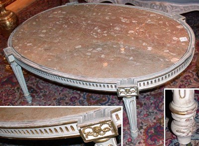 Lot 317 - Louis XVI Style Ivory Painted and Parcel Gilt...