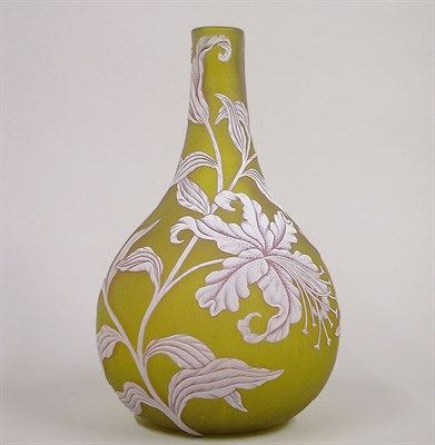 Lot 746 - English Cameo Glass Vase Of club form, with an...