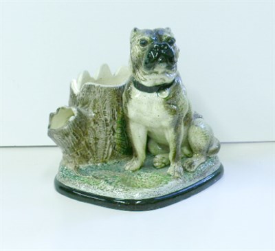 Lot 56 - English Majolica Jardiniere Depicting a pug...