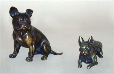 Lot 27 - Two Bronze French Bulldogs Length of longest 3...
