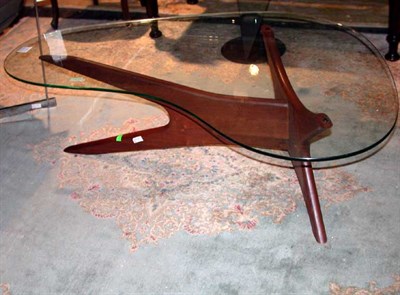Lot 154 - Glass Top Teak Coffee Table
