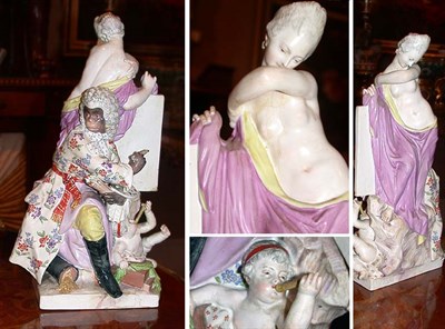 Lot 358 - KPM Porcelain Figural Group Depicting a monkey...