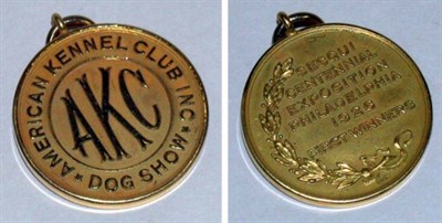 Lot 42 - 14 Kt. Gold Medallion Inscribed AKC, American...