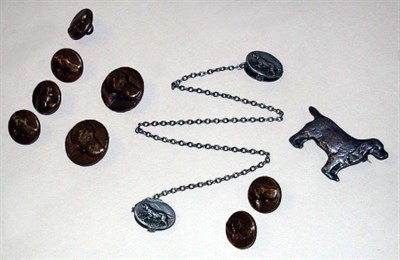 Lot 41 - Sterling Silver Cocker Spaniel Pin Together...
