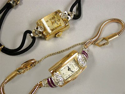 Lot 269 - Two Lady's Gold Wristwatches