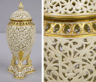 Lot 528 - Grainger & Co. Worcester Reticulated Porcelain...