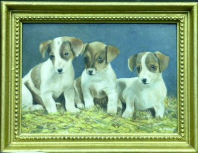 Lot 122 - E. Friend 20th Century PUPPIES Signed E....