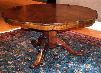 Lot 414 - Victorian Rosewood and Walnut Breakfast Table