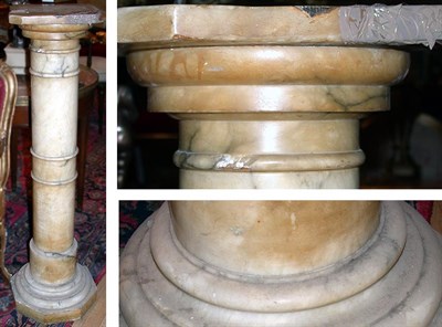 Lot 618 - Classical Style Alabaster Columnar Pedestal...