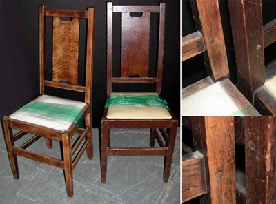 Lot 764 - Pair of Arts and Crafts Oak Side Chairs