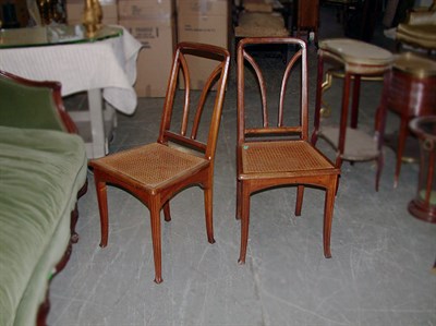 Lot 754 - Set of Six Art Nouveau Caned Fruitwood Side...