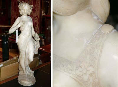 Lot 691 - Art Nouveau Alabaster Figure of a Maiden...
